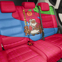 Eritrea Christmas Back Car Seat Cover with African Santa Gingerbread Harp National Flag Colors and Festive Pattern Design - Wonder Print Shop