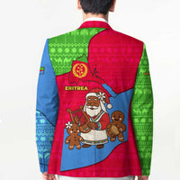 Eritrea Christmas Blazer with African Santa Gingerbread Harp National Flag Colors and Festive Pattern Design - Wonder Print Shop