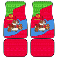Eritrea Christmas Car Mats with African Santa Gingerbread Harp National Flag Colors and Festive Pattern Design - Wonder Print Shop