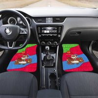 Eritrea Christmas Car Mats with African Santa Gingerbread Harp National Flag Colors and Festive Pattern Design - Wonder Print Shop