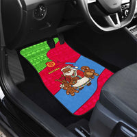 Eritrea Christmas Car Mats with African Santa Gingerbread Harp National Flag Colors and Festive Pattern Design - Wonder Print Shop
