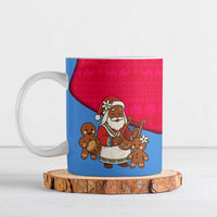 Eritrea Christmas Ceramic Mug with African Santa Gingerbread Harp National Flag Colors and Festive Pattern Design - Wonder Print Shop