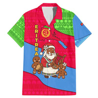 Eritrea Christmas Family Matching Mermaid Dress and Hawaiian Shirt with African Santa Gingerbread Harp National Flag Colors and Festive Pattern Design - Wonder Print Shop
