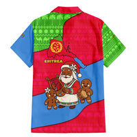 Eritrea Christmas Family Matching Mermaid Dress and Hawaiian Shirt with African Santa Gingerbread Harp National Flag Colors and Festive Pattern Design - Wonder Print Shop