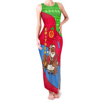 Eritrea Christmas Family Matching Tank Maxi Dress and Hawaiian Shirt with African Santa Gingerbread Harp National Flag Colors and Festive Pattern Design - Wonder Print Shop