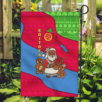 Eritrea Christmas Garden Flag with African Santa Gingerbread Harp National Flag Colors and Festive Pattern Design - Wonder Print Shop