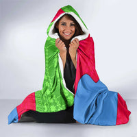 Eritrea Christmas Hooded Blanket with African Santa Gingerbread Harp National Flag Colors and Festive Pattern Design - Wonder Print Shop
