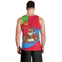 Eritrea Christmas Men Tank Top with African Santa Gingerbread Harp National Flag Colors and Festive Pattern Design - Wonder Print Shop