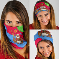 Eritrea Christmas Neck Gaiter with African Santa Gingerbread Harp National Flag Colors and Festive Pattern Design - Wonder Print Shop