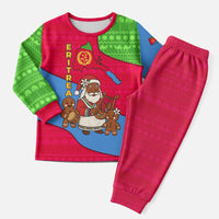 Eritrea Christmas Pajama Set with African Santa Gingerbread Harp National Flag Colors and Festive Pattern Design - Wonder Print Shop