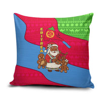 Eritrea Christmas Pillow Cover with African Santa Gingerbread Harp National Flag Colors and Festive Pattern Design - Wonder Print Shop