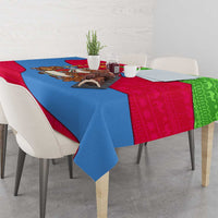 Eritrea Christmas Tablecloth with African Santa Gingerbread Harp National Flag Colors and Festive Pattern Design - Wonder Print Shop