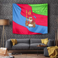 Eritrea Christmas Tapestry with African Santa Gingerbread Harp National Flag Colors and Festive Pattern Design - Wonder Print Shop