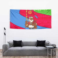 Eritrea Christmas Tapestry with African Santa Gingerbread Harp National Flag Colors and Festive Pattern Design - Wonder Print Shop