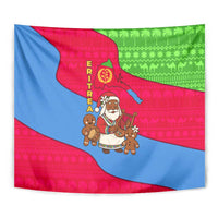 Eritrea Christmas Tapestry with African Santa Gingerbread Harp National Flag Colors and Festive Pattern Design - Wonder Print Shop