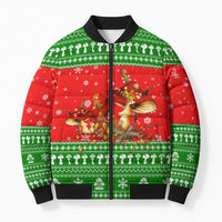 Amazing Mushroom Christmas Yall Christmas Bomber Puffer Jacket Xmas Holiday Patterns - Wonder Print Shop