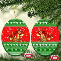 Amazing Mushroom Christmas Yall Christmas Ceramic Ornament Xmas Holiday Patterns - Wonder Print Shop