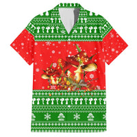 Amazing Mushroom Christmas Yall Christmas Family Matching Short Sleeve Bodycon Dress and Hawaiian Shirt Xmas Holiday Patterns - Wonder Print Shop