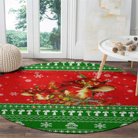 Amazing Mushroom Christmas Yall Christmas Round Carpet Xmas Holiday Patterns - Wonder Print Shop