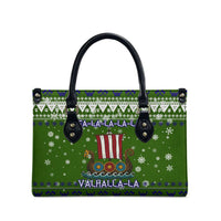 Amazing Viking Christmas Leather Bag Xmas Holiday Patterns - Wonder Print Shop