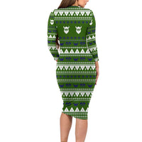 Amazing Viking Christmas Long Sleeve Bodycon Dress Xmas Holiday Patterns - Wonder Print Shop