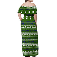 Amazing Viking Christmas Off Shoulder Maxi Dress Xmas Holiday Patterns - Wonder Print Shop