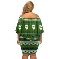 Amazing Viking Christmas Off Shoulder Short Dress Xmas Holiday Patterns - Wonder Print Shop