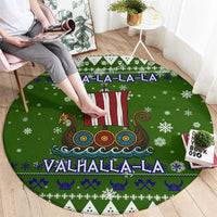 Amazing Viking Christmas Round Carpet Xmas Holiday Patterns - Wonder Print Shop