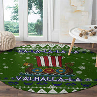 Amazing Viking Christmas Round Carpet Xmas Holiday Patterns - Wonder Print Shop