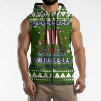 Amazing Viking Christmas Sleeveless Zip Hoodie Xmas Holiday Patterns - Wonder Print Shop