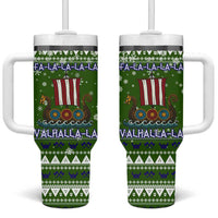 Amazing Viking Christmas Tumbler With Handle Xmas Holiday Patterns - Wonder Print Shop