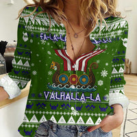 Amazing Viking Christmas Women Casual Shirt Xmas Holiday Patterns - Wonder Print Shop