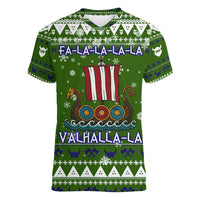 Amazing Viking Christmas Women V-Neck T-Shirt Xmas Holiday Patterns - Wonder Print Shop