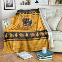 Americans Turkey Hunting Thanksgiving Christmas Blanket Xmas Holiday Patterns - Wonder Print Shop