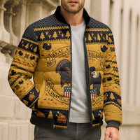 Americans Turkey Hunting Thanksgiving Christmas Bomber Puffer Jacket Xmas Holiday Patterns - Wonder Print Shop
