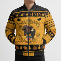 Americans Turkey Hunting Thanksgiving Christmas Bomber Puffer Jacket Xmas Holiday Patterns - Wonder Print Shop