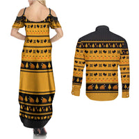 Americans Turkey Hunting Thanksgiving Christmas Couples Matching Summer Maxi Dress and Long Sleeve Button Shirt Xmas Holiday Patterns - Wonder Print Shop