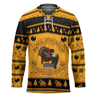 Americans Turkey Hunting Thanksgiving Christmas Hockey Jersey Xmas Holiday Patterns - Wonder Print Shop