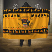 Americans Turkey Hunting Thanksgiving Christmas Hooded Blanket Xmas Holiday Patterns - Wonder Print Shop