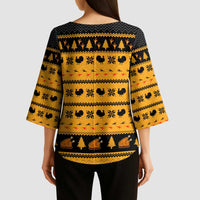 Americans Turkey Hunting Thanksgiving Christmas Kimono Sleeve Blouse Xmas Holiday Patterns - Wonder Print Shop
