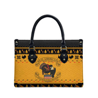 Americans Turkey Hunting Thanksgiving Christmas Leather Bag Xmas Holiday Patterns - Wonder Print Shop