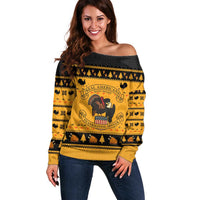 Americans Turkey Hunting Thanksgiving Christmas Off Shoulder Sweater Xmas Holiday Patterns - Wonder Print Shop