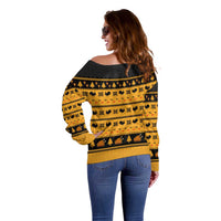 Americans Turkey Hunting Thanksgiving Christmas Off Shoulder Sweater Xmas Holiday Patterns - Wonder Print Shop