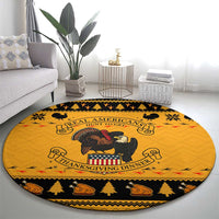 Americans Turkey Hunting Thanksgiving Christmas Round Carpet Xmas Holiday Patterns - Wonder Print Shop