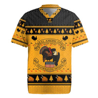 Americans Turkey Hunting Thanksgiving Christmas Rugby Jersey Xmas Holiday Patterns - Wonder Print Shop