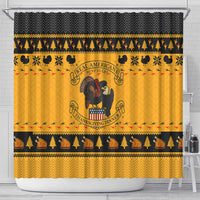 Americans Turkey Hunting Thanksgiving Christmas Shower Curtain Xmas Holiday Patterns - Wonder Print Shop