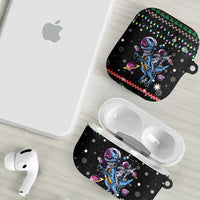 Astronauts Ride A T Rex In Space With The Planet Christmas AirPods Case Xmas Holiday Patterns - Wonder Print Shop