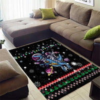 Astronauts Ride A T Rex In Space With The Planet Christmas Area Rug Xmas Holiday Patterns - Wonder Print Shop