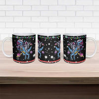 Astronauts Ride A T Rex In Space With The Planet Christmas Ceramic Mug Xmas Holiday Patterns - Wonder Print Shop