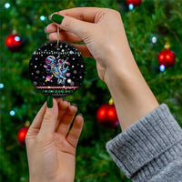 Astronauts Ride A T Rex In Space With The Planet Christmas Ceramic Ornament Xmas Holiday Patterns - Wonder Print Shop